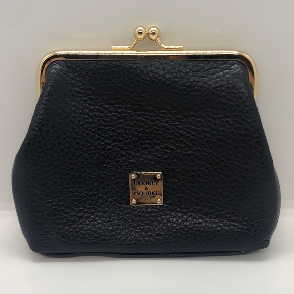 Dooney & Bourke Bags Dooney And Bourke Pebble Grain Leather Large Frame Coin Purse Midnight